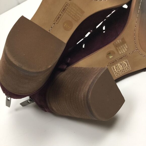 Vince Camuto Purple Suede Open Toe Booties 8.5M - Picture 13 of 13